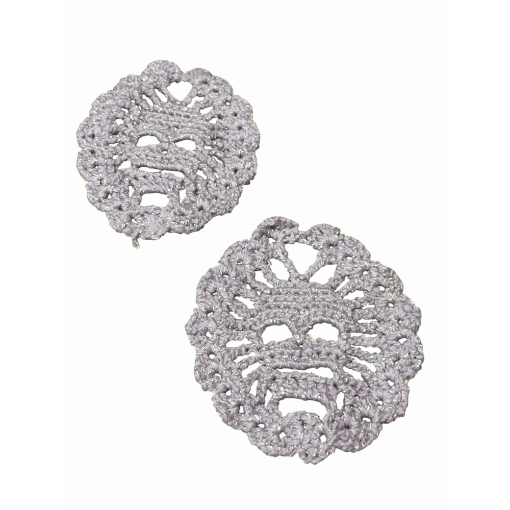 Handmade Crochet Coasters SKULLS lavender purple set of 2